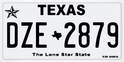 TX license plate DZE2879
