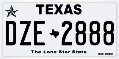 TX license plate DZE2888