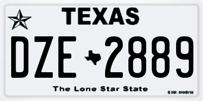 TX license plate DZE2889