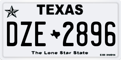 TX license plate DZE2896