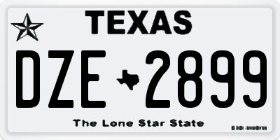TX license plate DZE2899