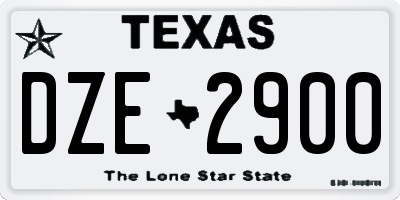 TX license plate DZE2900