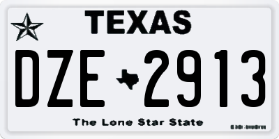 TX license plate DZE2913