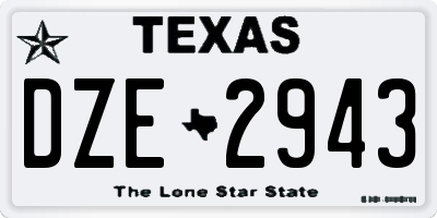 TX license plate DZE2943