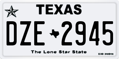 TX license plate DZE2945