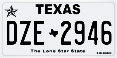 TX license plate DZE2946