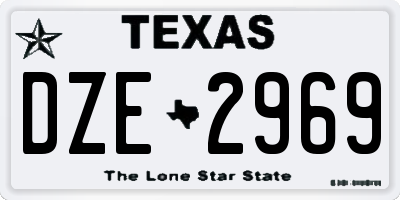 TX license plate DZE2969