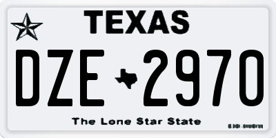 TX license plate DZE2970