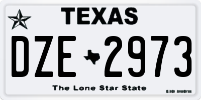 TX license plate DZE2973