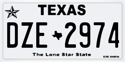TX license plate DZE2974