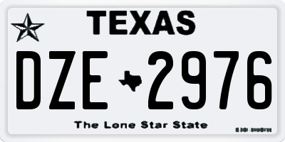 TX license plate DZE2976