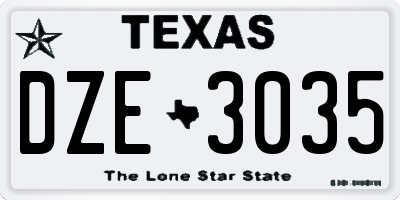 TX license plate DZE3035