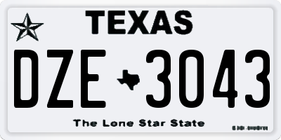 TX license plate DZE3043