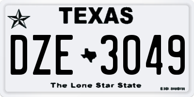 TX license plate DZE3049