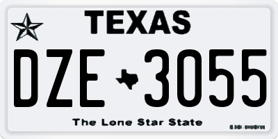 TX license plate DZE3055