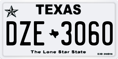 TX license plate DZE3060