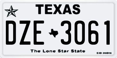 TX license plate DZE3061