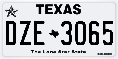 TX license plate DZE3065
