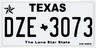 TX license plate DZE3073