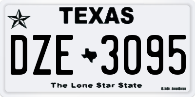 TX license plate DZE3095