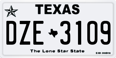 TX license plate DZE3109