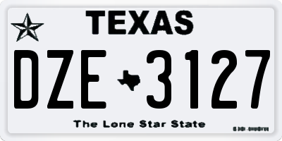 TX license plate DZE3127