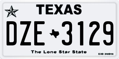 TX license plate DZE3129