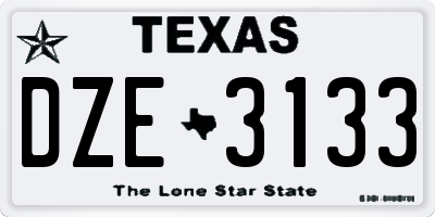 TX license plate DZE3133