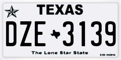 TX license plate DZE3139