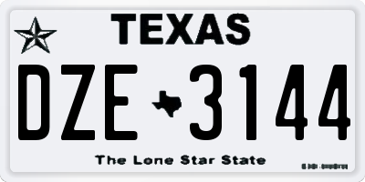 TX license plate DZE3144