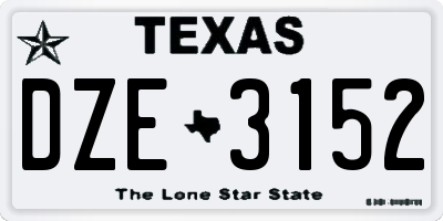 TX license plate DZE3152