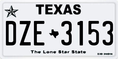 TX license plate DZE3153