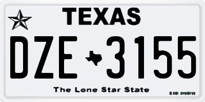 TX license plate DZE3155