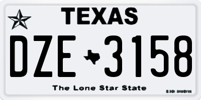 TX license plate DZE3158