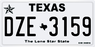 TX license plate DZE3159