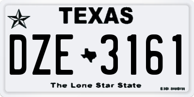 TX license plate DZE3161