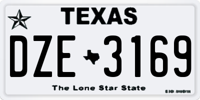 TX license plate DZE3169