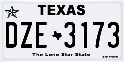 TX license plate DZE3173