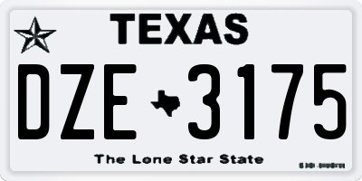 TX license plate DZE3175