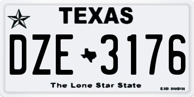TX license plate DZE3176