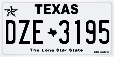 TX license plate DZE3195