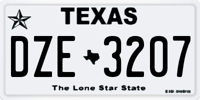 TX license plate DZE3207