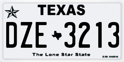 TX license plate DZE3213