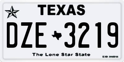 TX license plate DZE3219