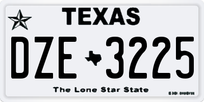 TX license plate DZE3225