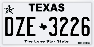 TX license plate DZE3226