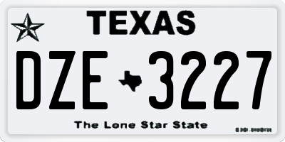 TX license plate DZE3227