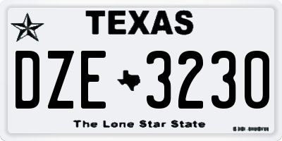 TX license plate DZE3230