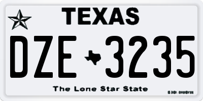 TX license plate DZE3235