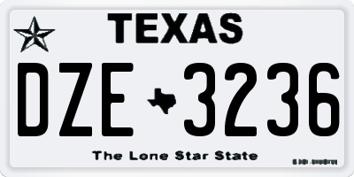 TX license plate DZE3236